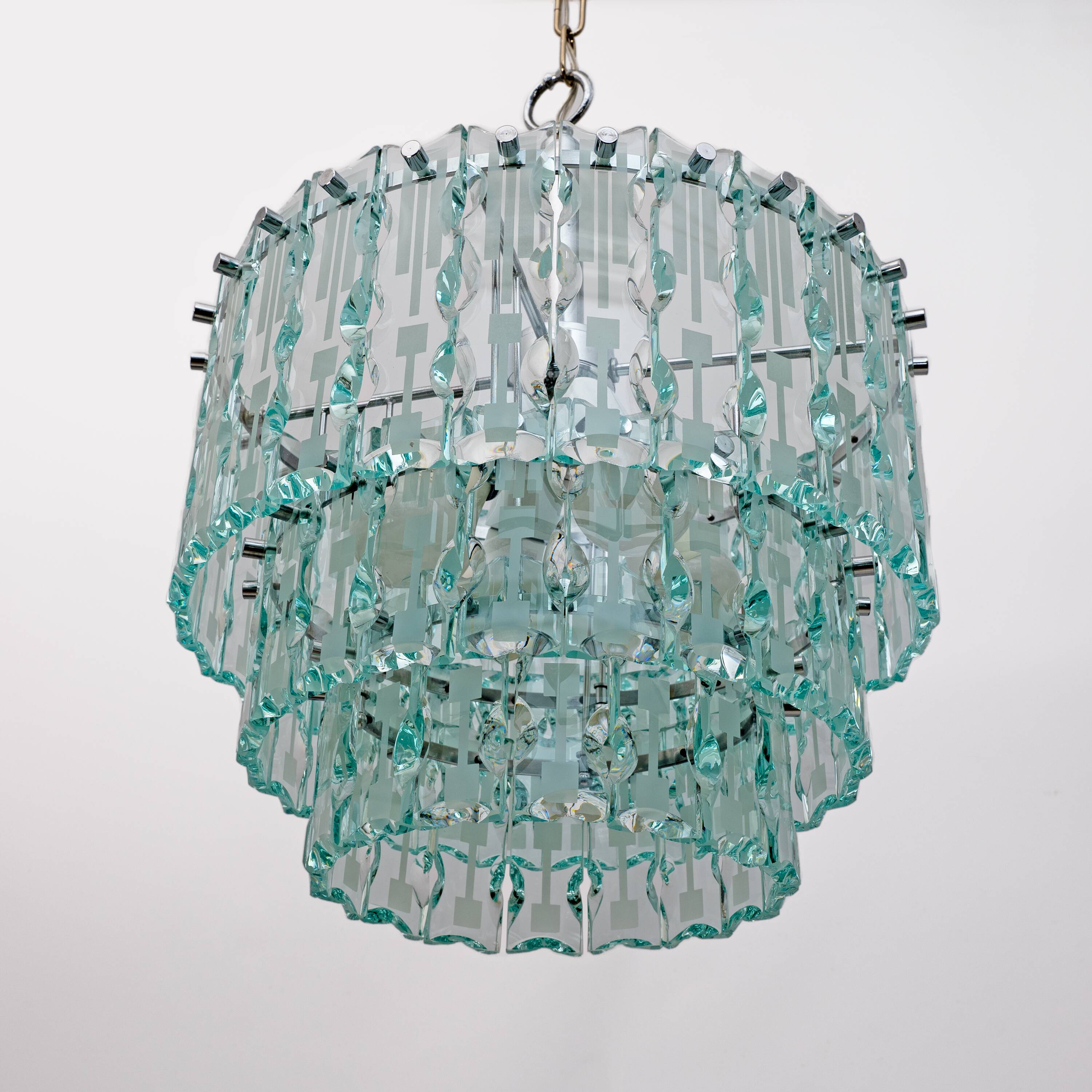Ground Crystal Chandelier by Cristal Art, Italy, 1970s