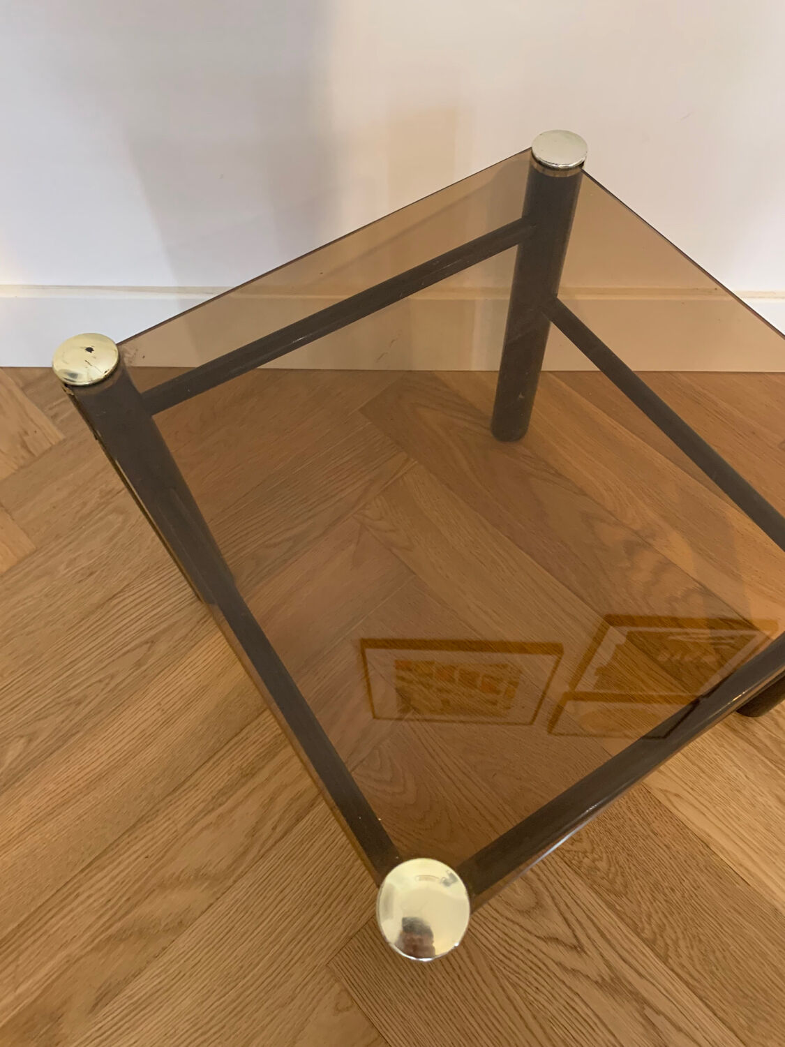 Small smoked glass table