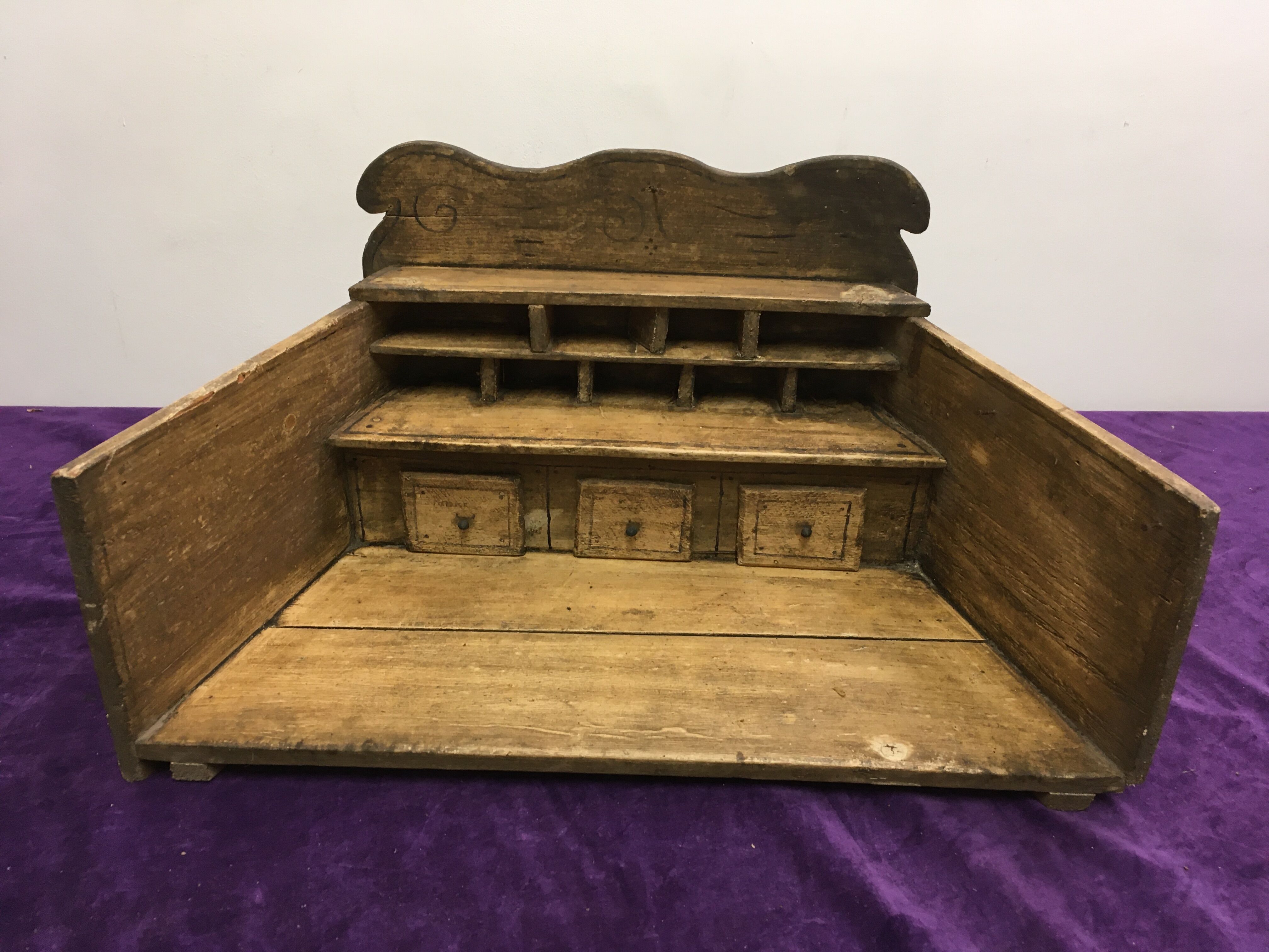 Shelf antique wooden grocery store