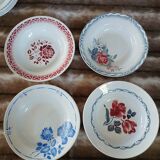 16 mismatched antique deep plates