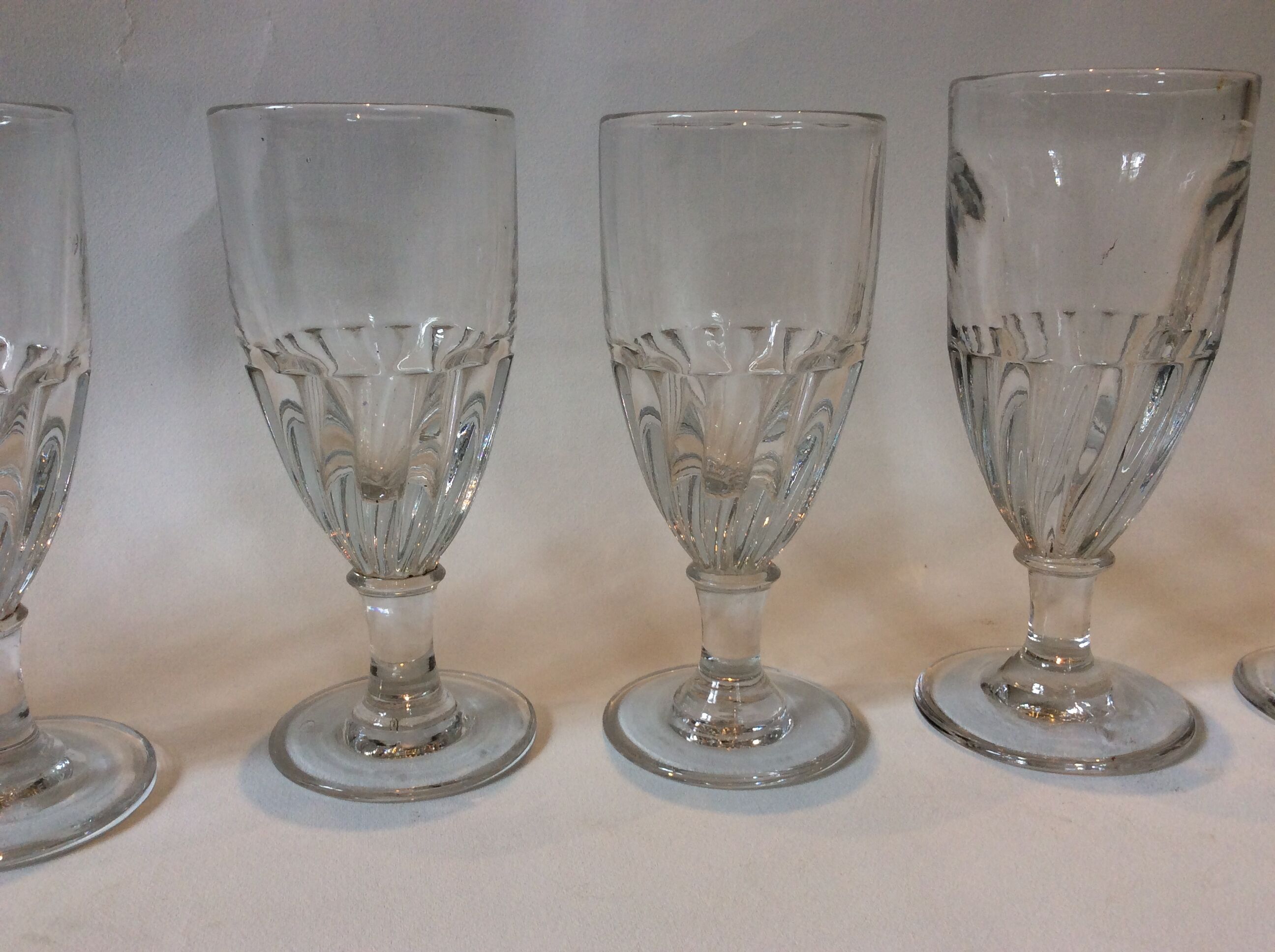 8 blown flared glasses
