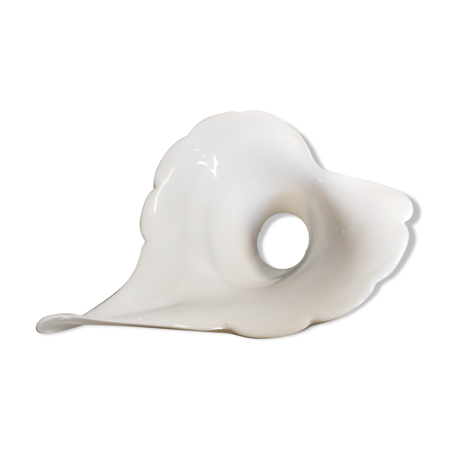 Vintage tulip white lampshade in blown glass Murano