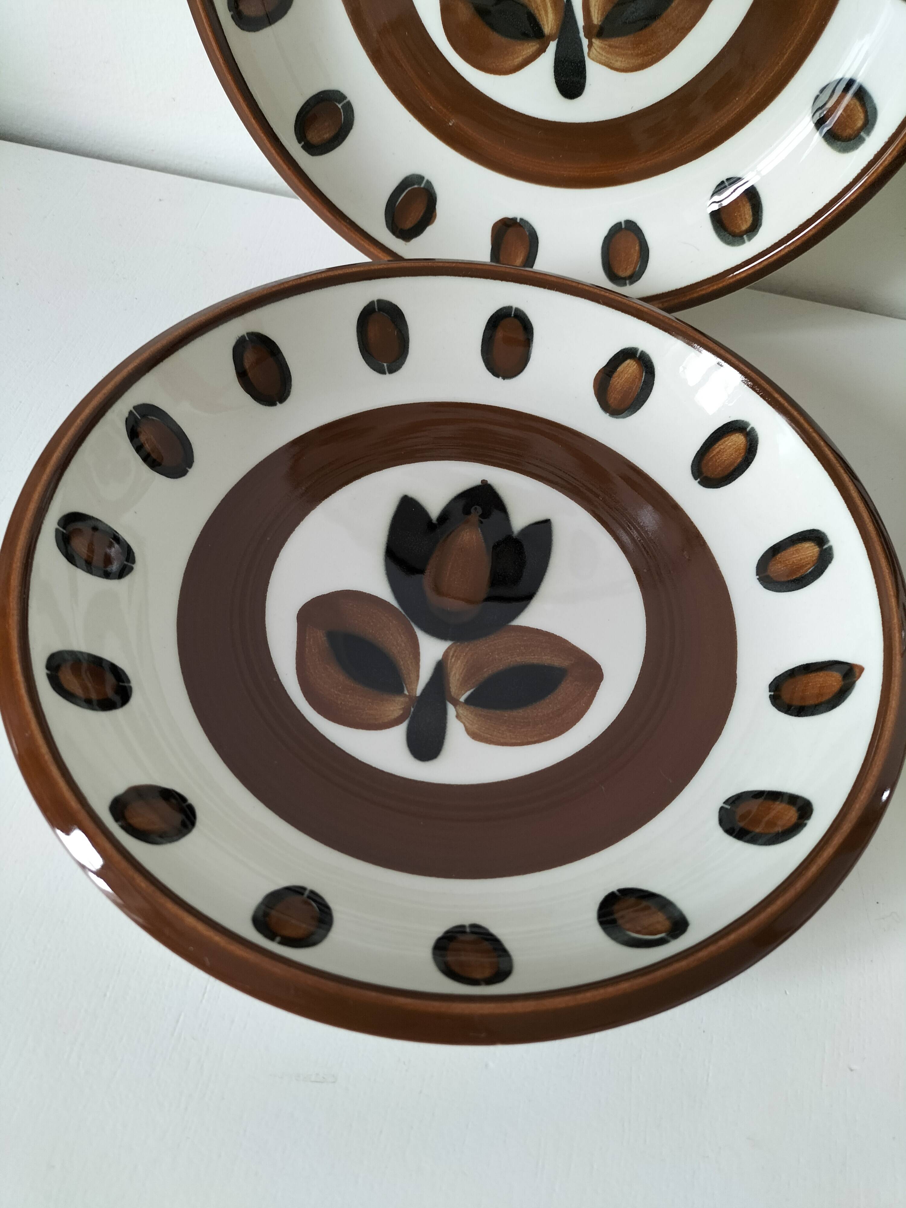 4 deep plates Boch La Louvière model Kimono