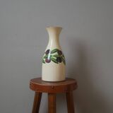 Vintage glazed ceramic vase made in Italy fruit decor handmade pottery jug