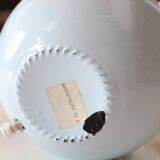 Glass lamp with hemp shade from the 60s