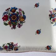 Limoges porcelain tray with floral bouquet motifs, early 20th century