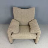 Vico Magistretti Maralunga reupholstered lounge chair for Cassina, 1980s