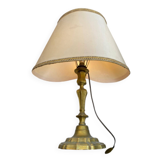 Vintage gilt bronze lamp with shade