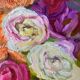 Painting "Bouquet of roses in vase" HST/P signed P. Jolly