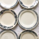 6 flat plates Terre de Fer mismatched