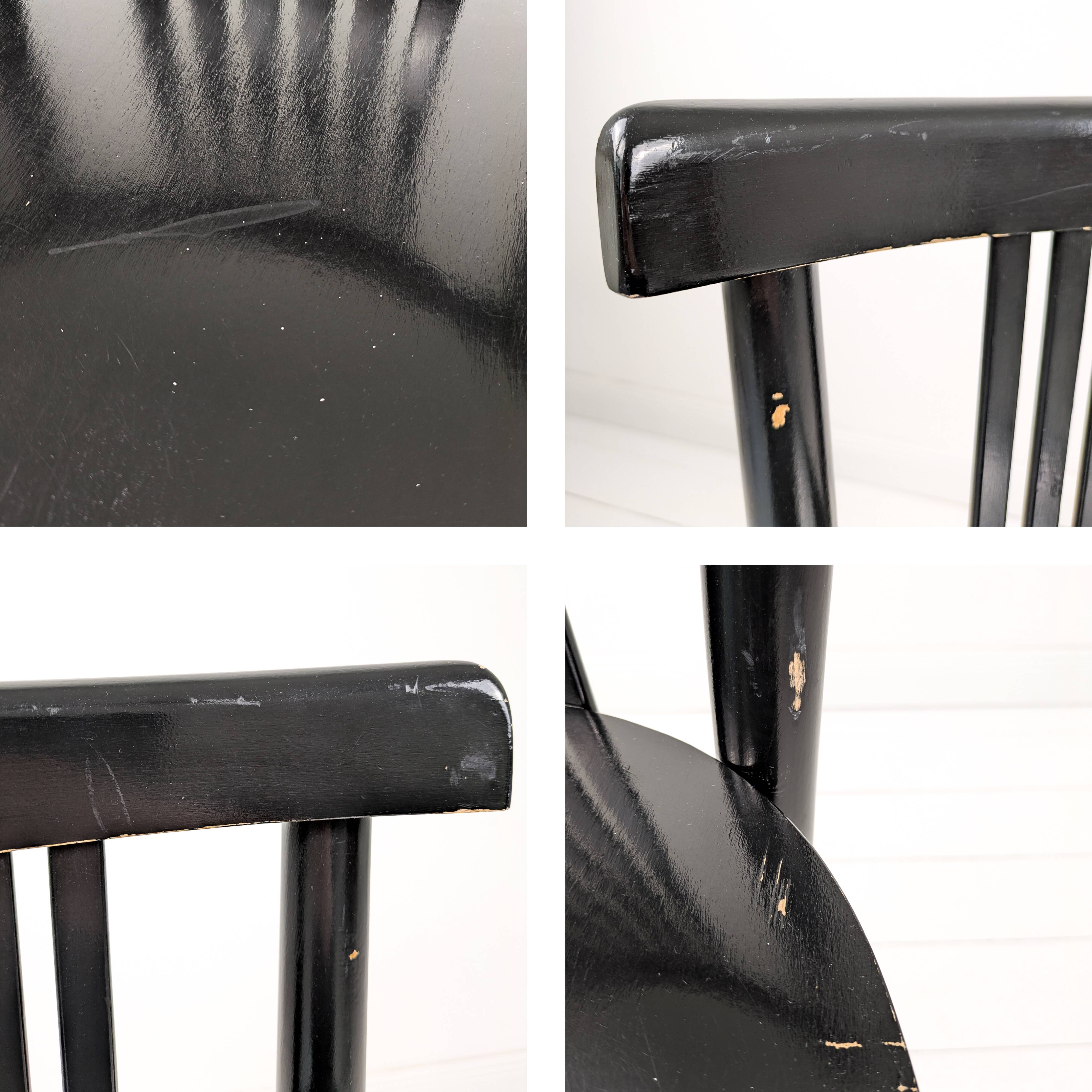 Lot de 3 chaises bistrot vintage bois courbé, style café viennois 60s