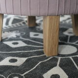 Pouf/rests feet child, soft pink velvet,