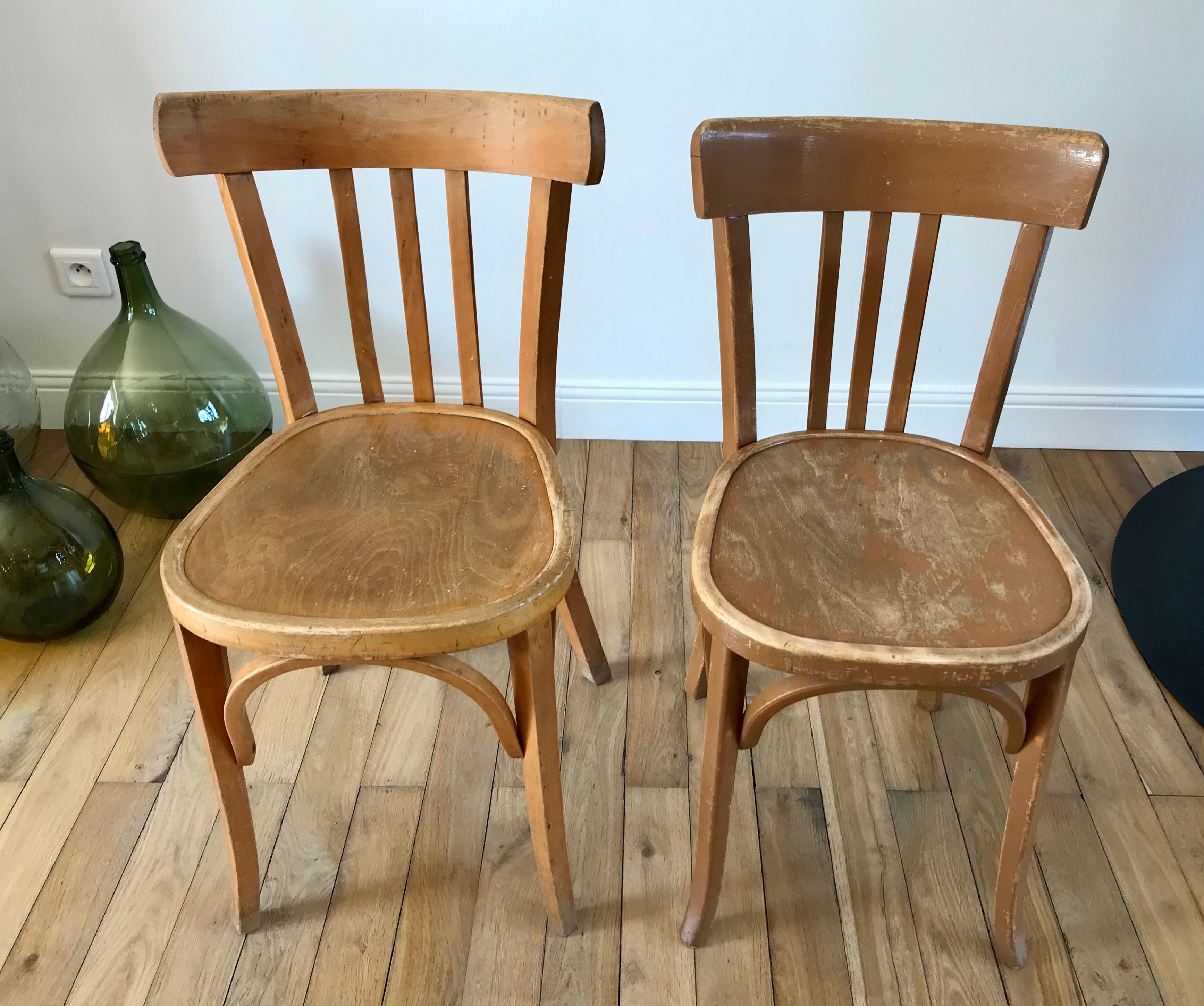 Duo of bistro chairs style Baumann vintage 40s-50s