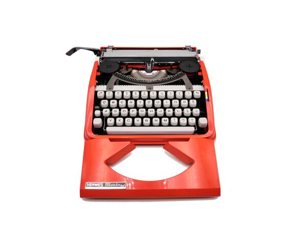 Hermes Baby Coral Red Typewriter Revised New Ribbon | Selency