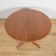 Mid-Century Round Teak Extendable Dining Table, United Kingdom, 1950s