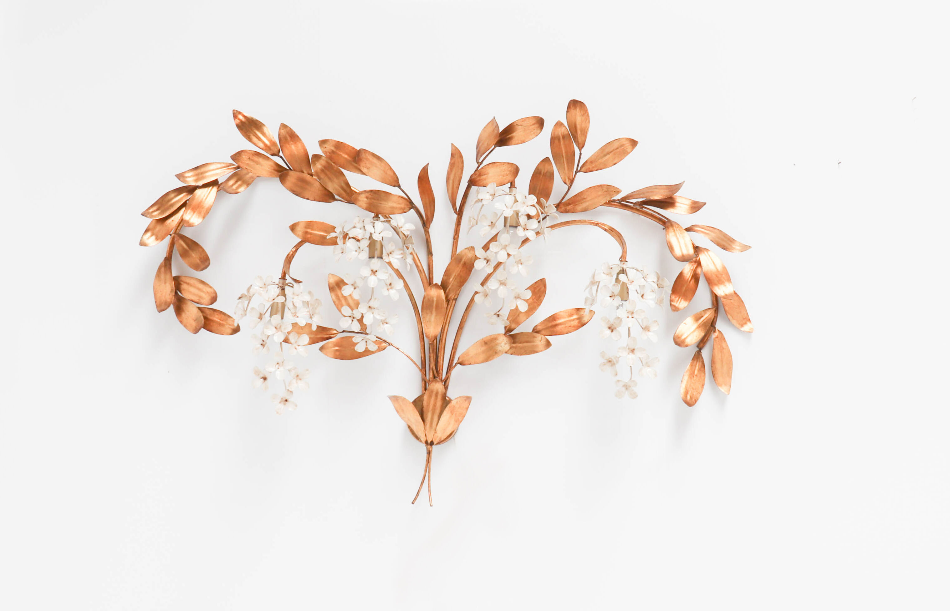 Applique murale Hans Kögl dorée du milieu du siècle