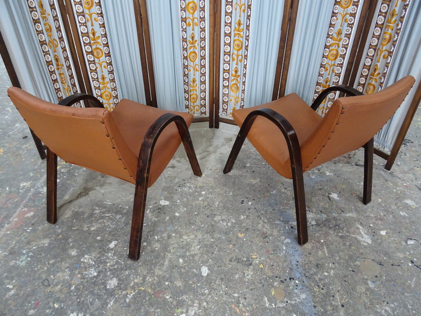 Pair of bow wood Steiner chairs