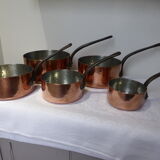 Set of 5 tinned copper pans 211290