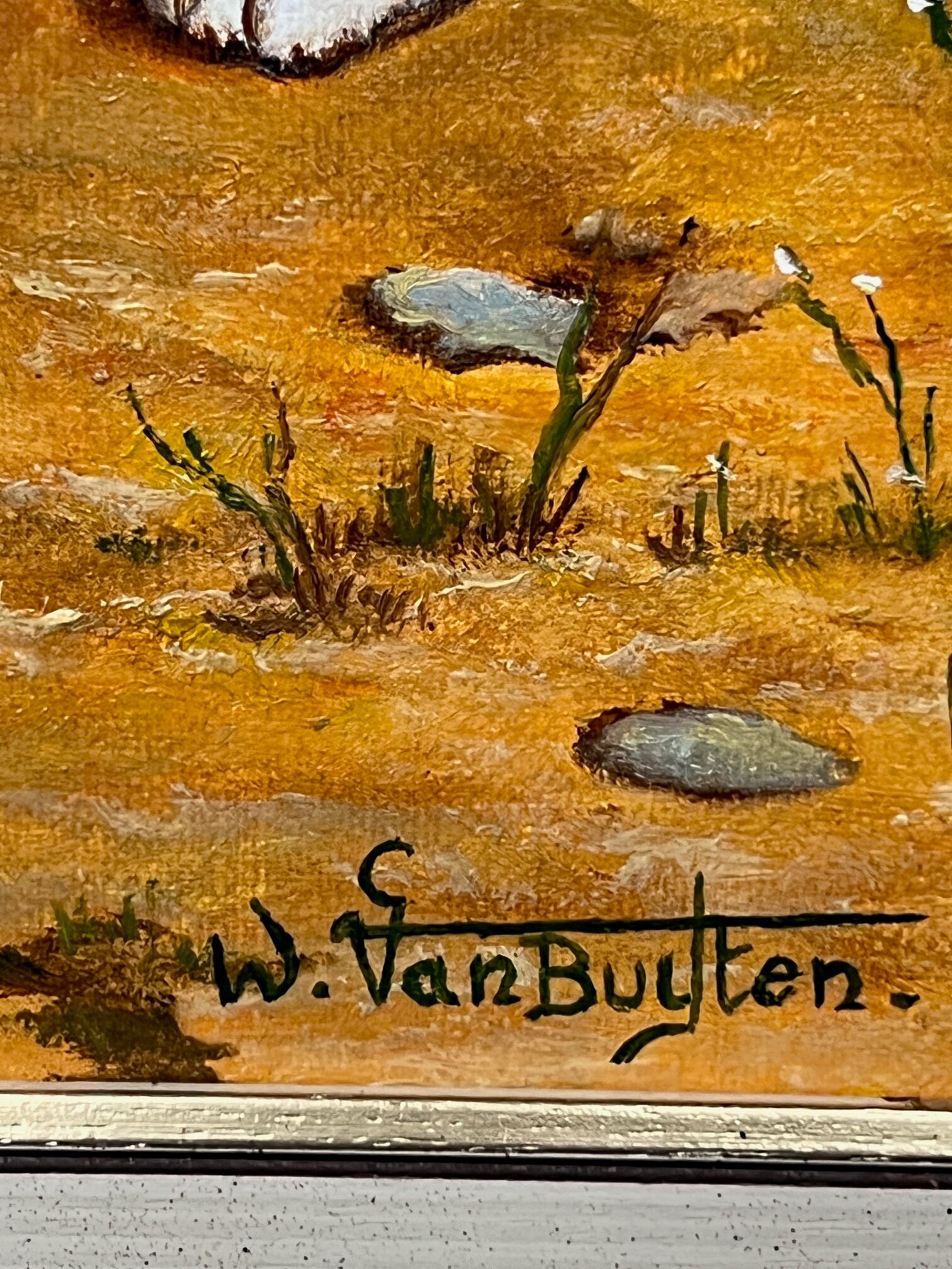 Willy van Buyten (born 1935-). Painting "Surprise". Oil on canvas.