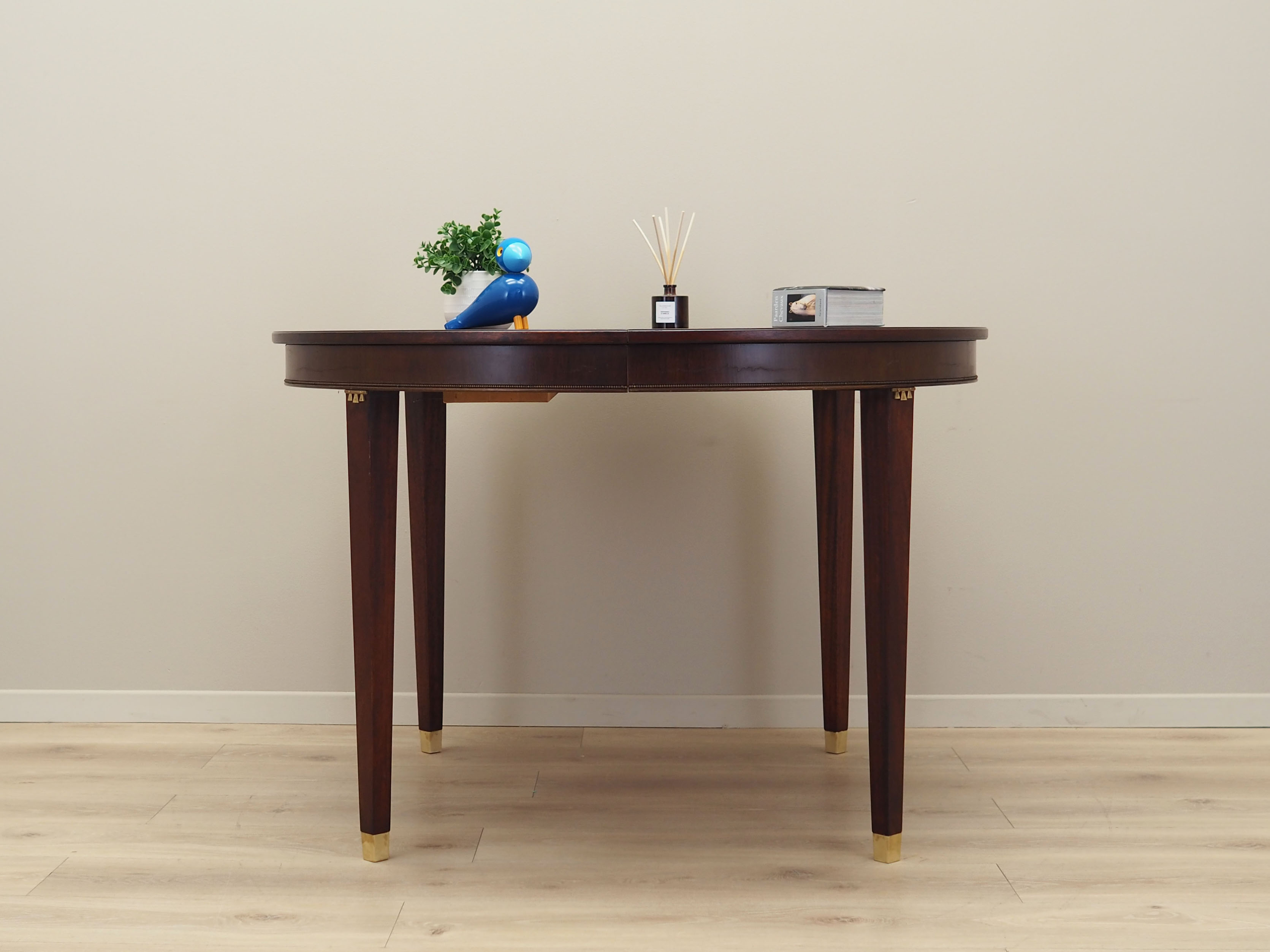 Round mahogany table, Danish design, 1970s, production: Denmark