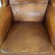 Set of 2 beautiful and correct sheep leather wingback armchairs with fixed seat cushions
