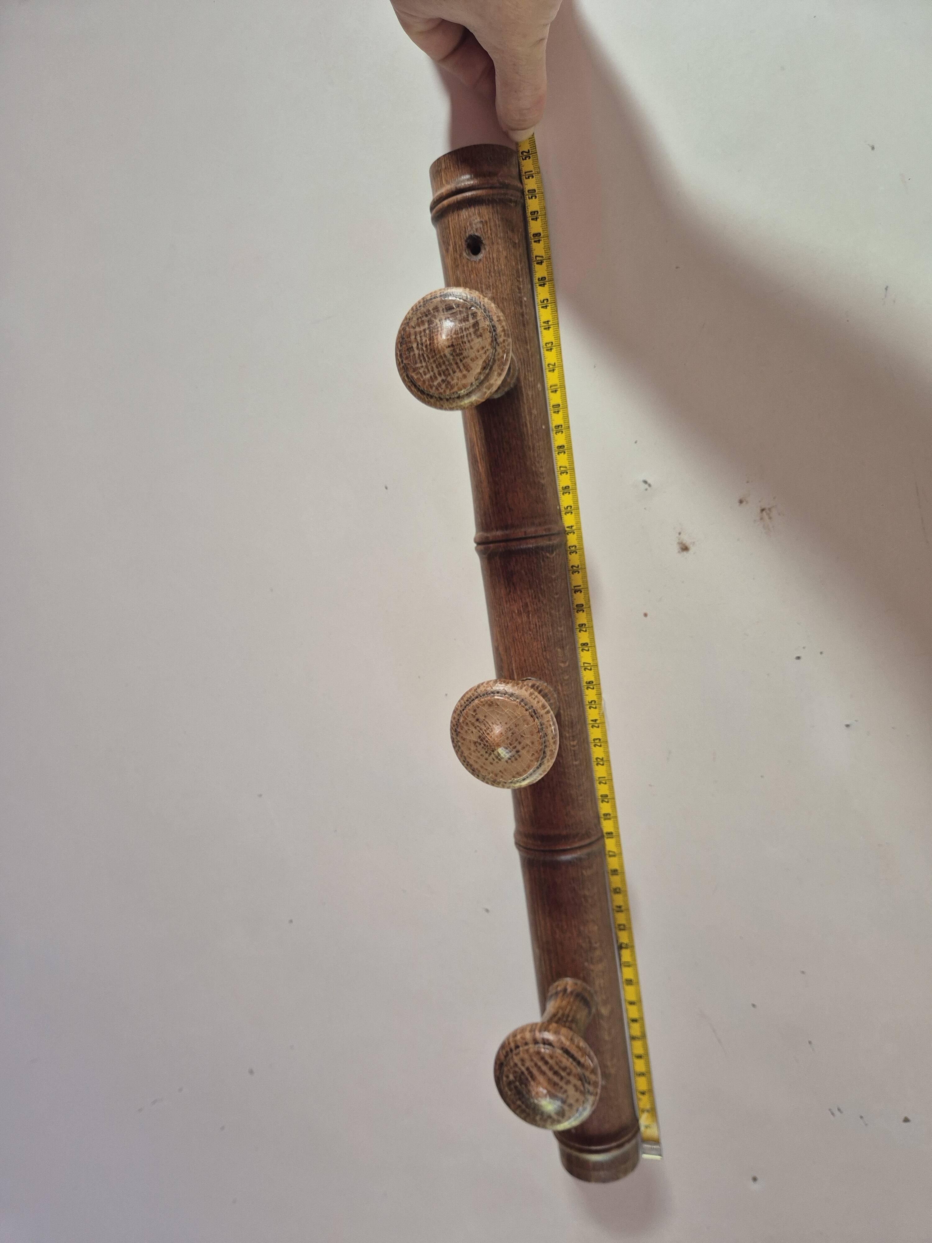 coat rack made of 3 vintage wooden hooks