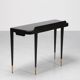 Mid-Century Brass, Wood and Glass Console in the style of Gio Ponti, 1950s