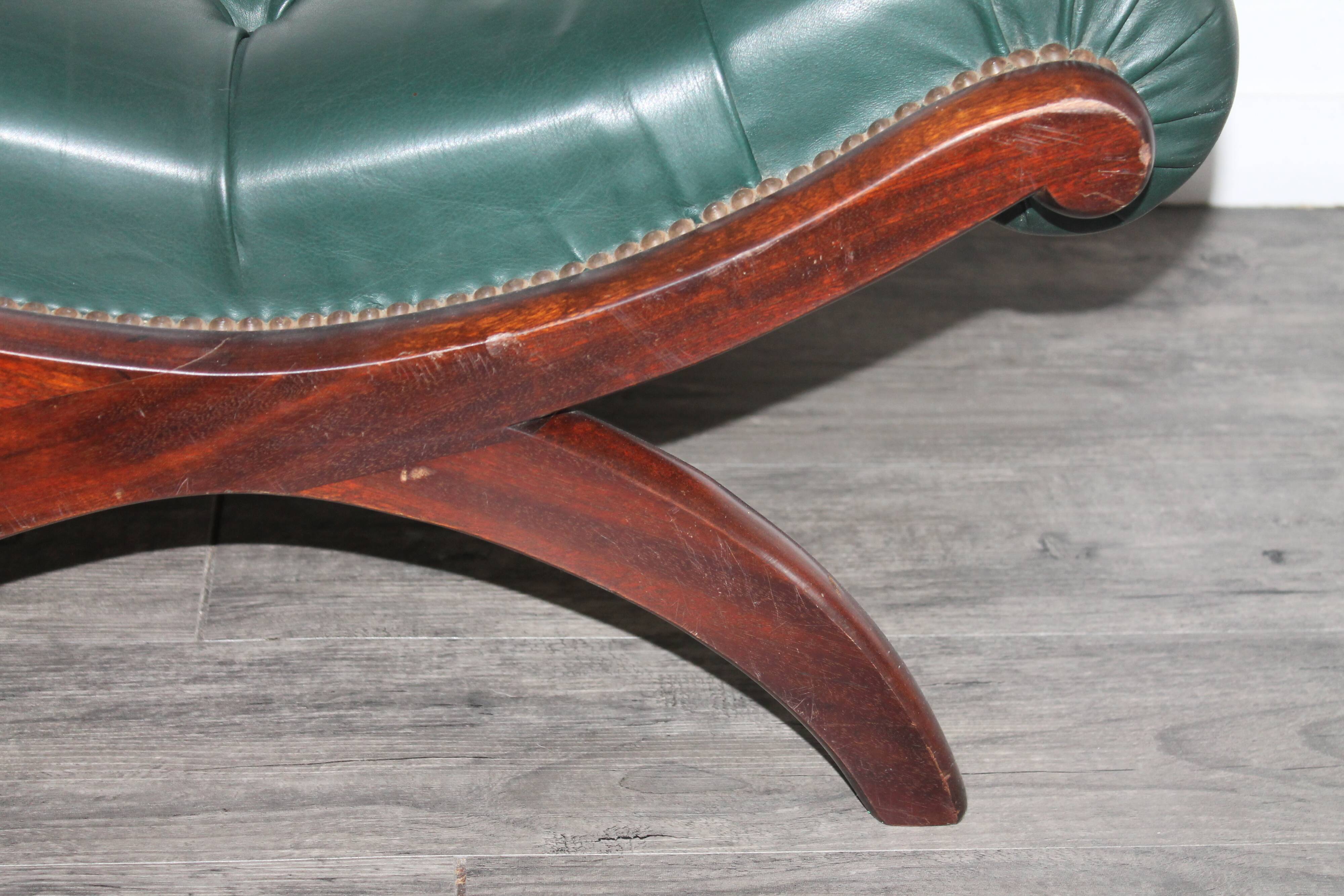 Chesterfield Ottoman padded leather set