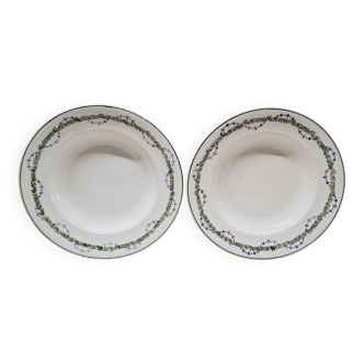 Pair of Longwy soup plates