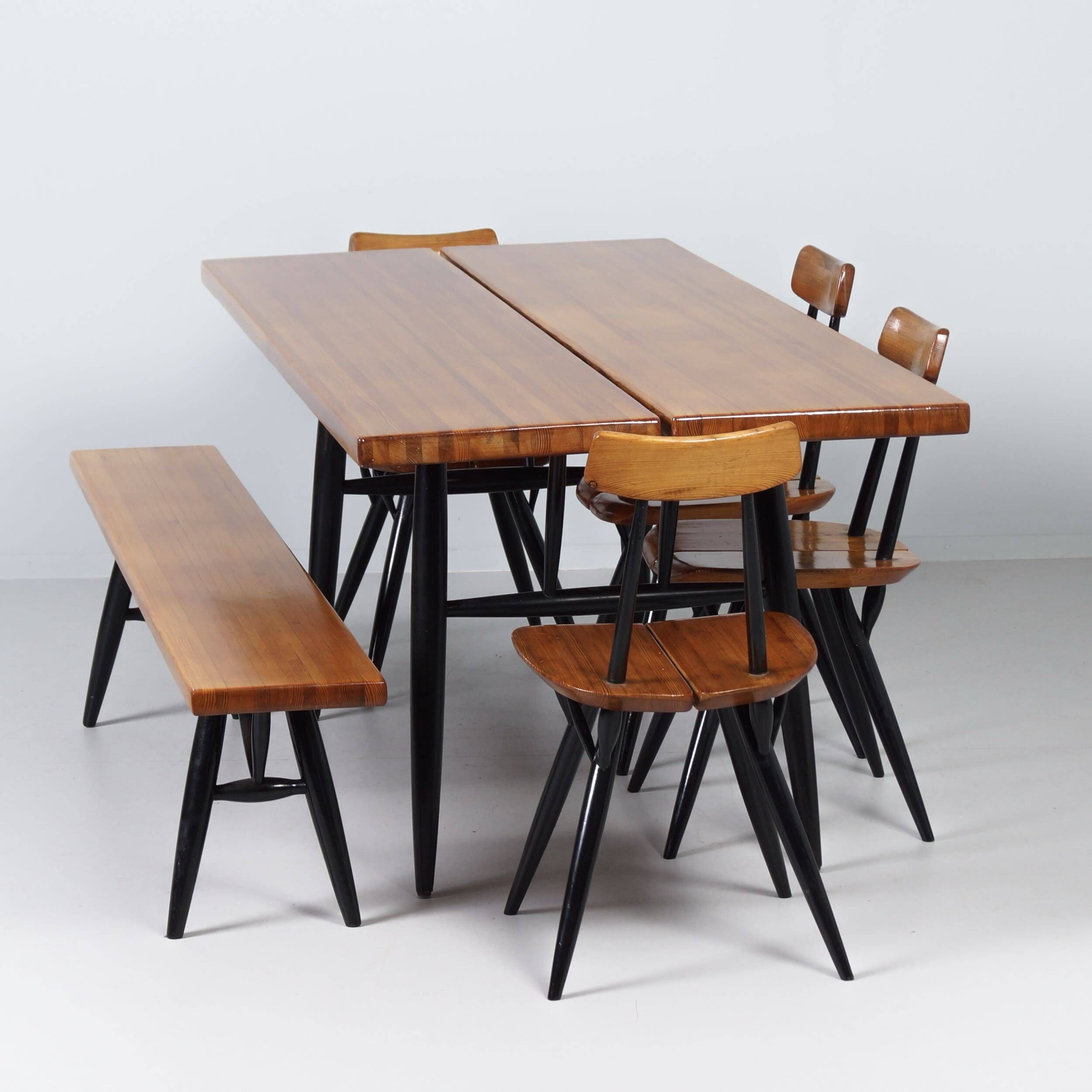 Pirkka dining set by Ilmari Tapiovaara for Asko & Laukaan Puu, 1950s