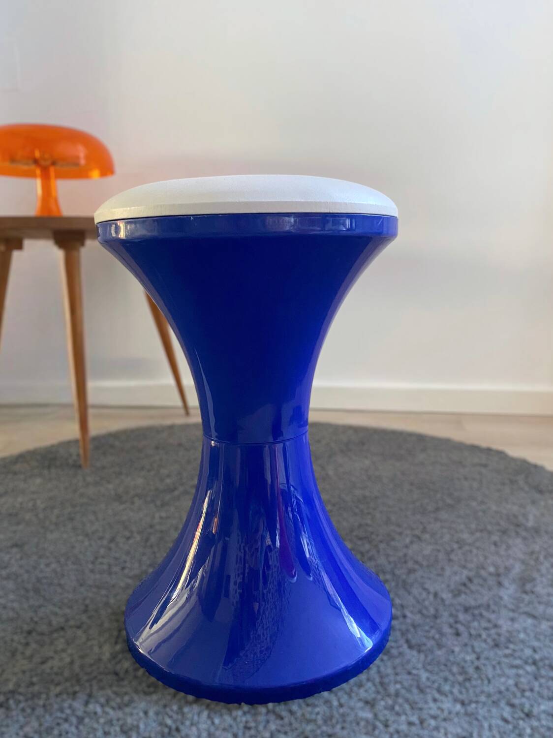 Vintage blue tam tam stool