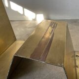 Addor 60s sculptural marble and brass coffee table