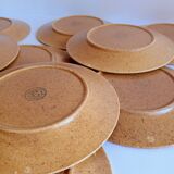 Set of 10 dessert plates Gres Chantilly Longchamp France