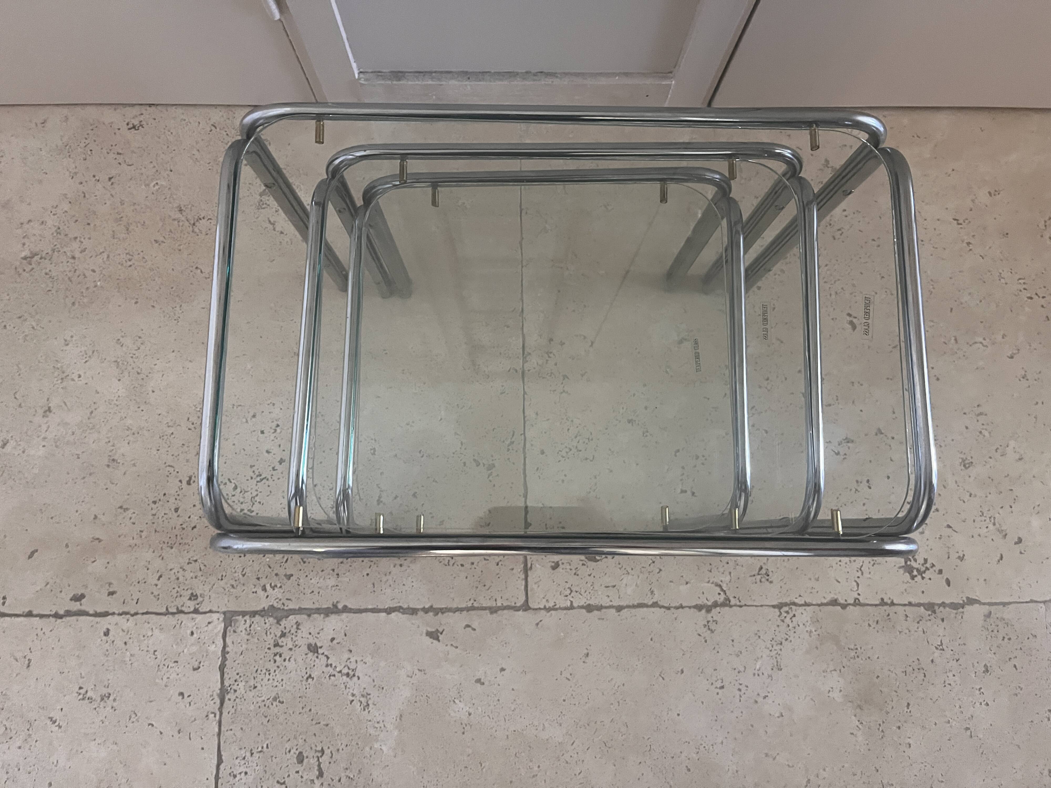 chrome nesting tables from the 1970s