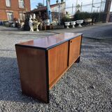Vintage sideboard with sliding doors from the 60s