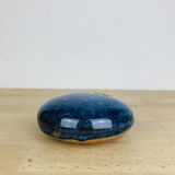 Blue ceramic flower spike ball vase, 7 soleils workshop