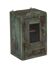 Antique green display case made of old teak wood, piece and patina of Indian origin