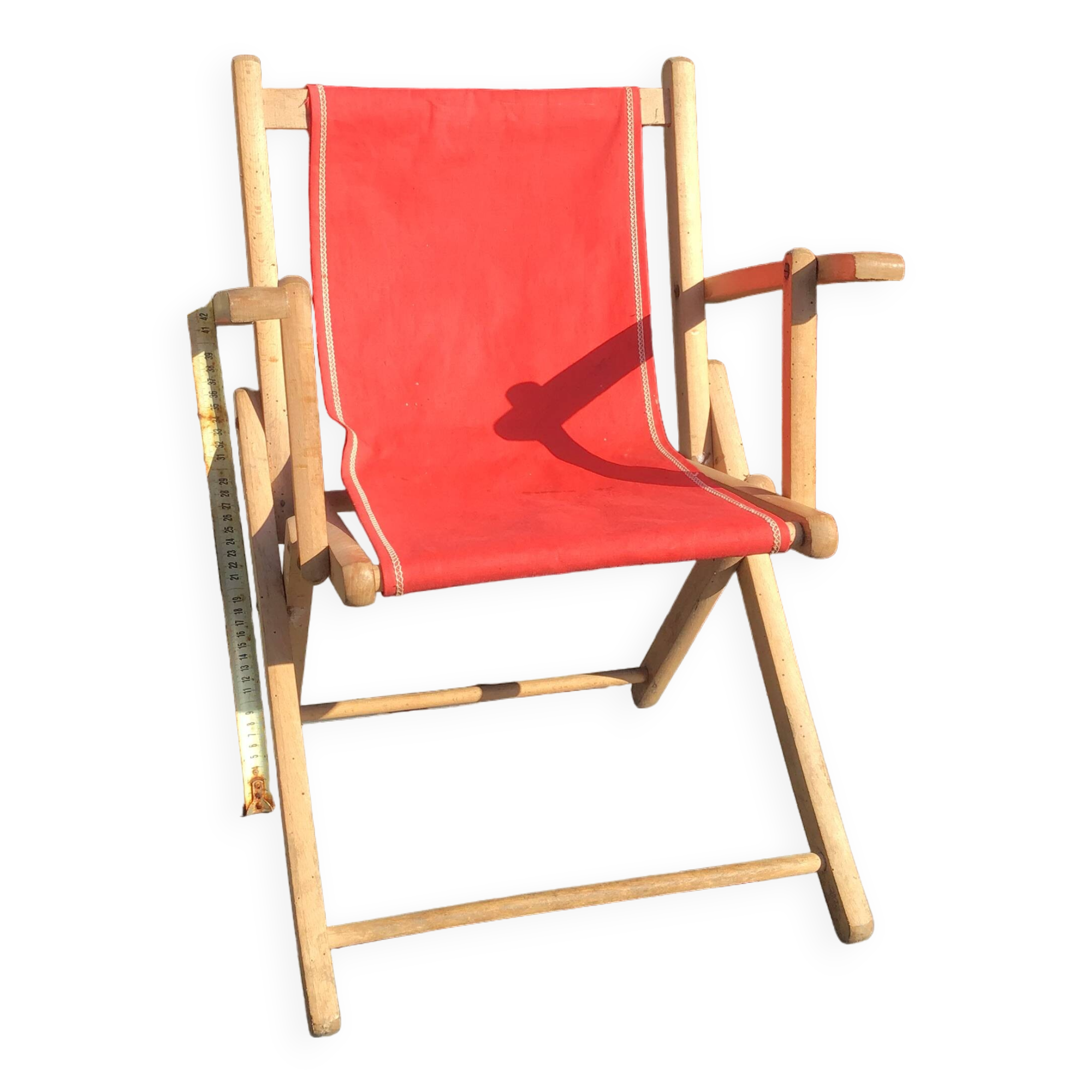 Small folding children's armchair in beach canvas