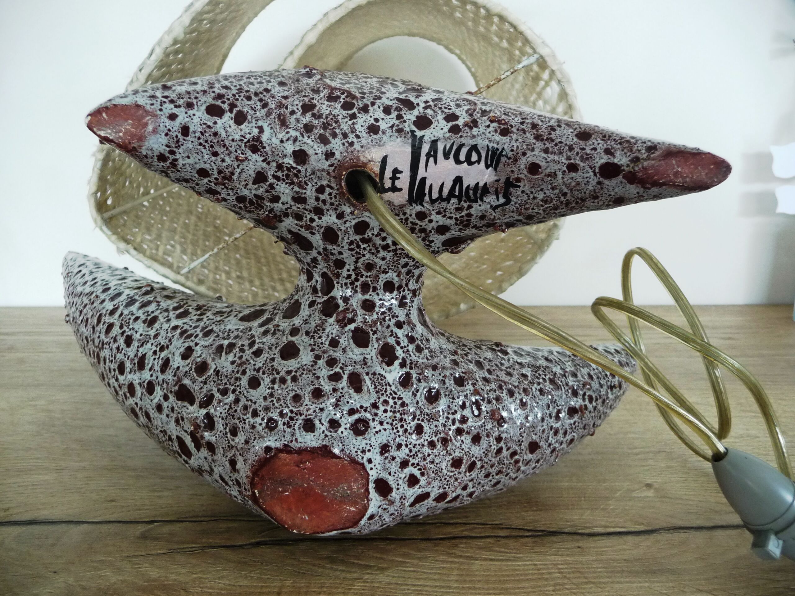 Vallauris ceramic lamp signed the Vaucour.