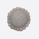 Mini coussin rond à pompons gris en laine