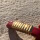 Art Deco knife rests (x6) – Red and gold glass, geometric