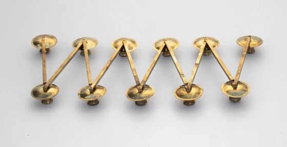 Lars Holmstrom Margareta brass candlestick for Arvika 11 candles 1940s
