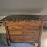 Empire period walnut chest of drawers