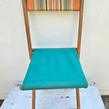 Folding fisherman's chair in wood and fabric