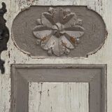 White and gray painted cabinet