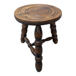 Tabouret tripode rustique