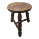 Rustic three-legged oak stool