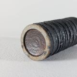 Small vintage brutalist vase with oxidised glaze from the 1950s.