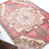 4x6 red turkish vintage rug, 4x6 handmade vintage rug