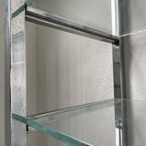 Pair of chrome and glass shelves from the 70s